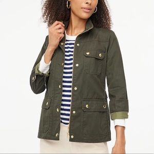 J.Crew Mercantile Women’s Green Resin-Coated Twill Field Utility Jacket Size XS